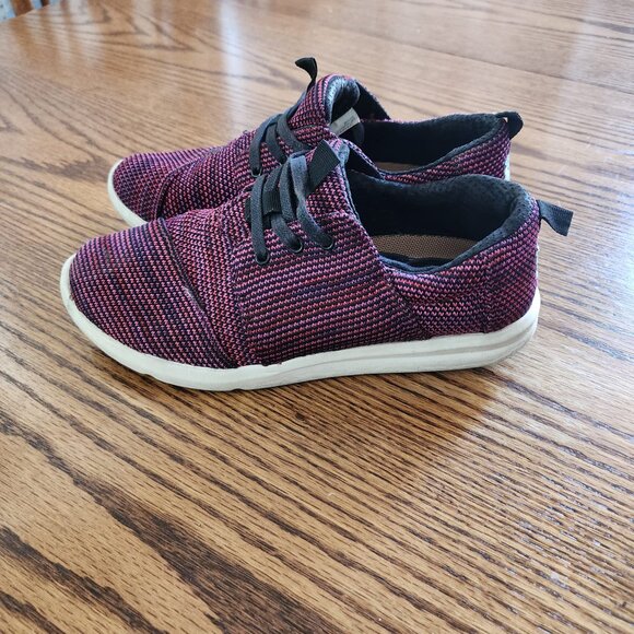 Toms Women's Del Rey Knit Fashion Sneakers Black Plum Purple Size 7 - Picture 3 of 8